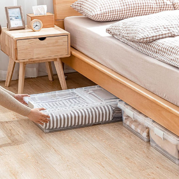 Camen Home Japan Imported Bed Bottom Storage Box Flat Plastic Clothes